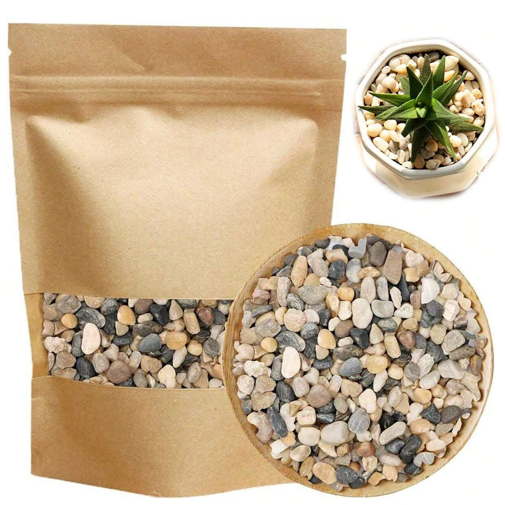 Sphagnum Moss Bag - River Rocks Stones, natürliche dekorative Kieselsteine